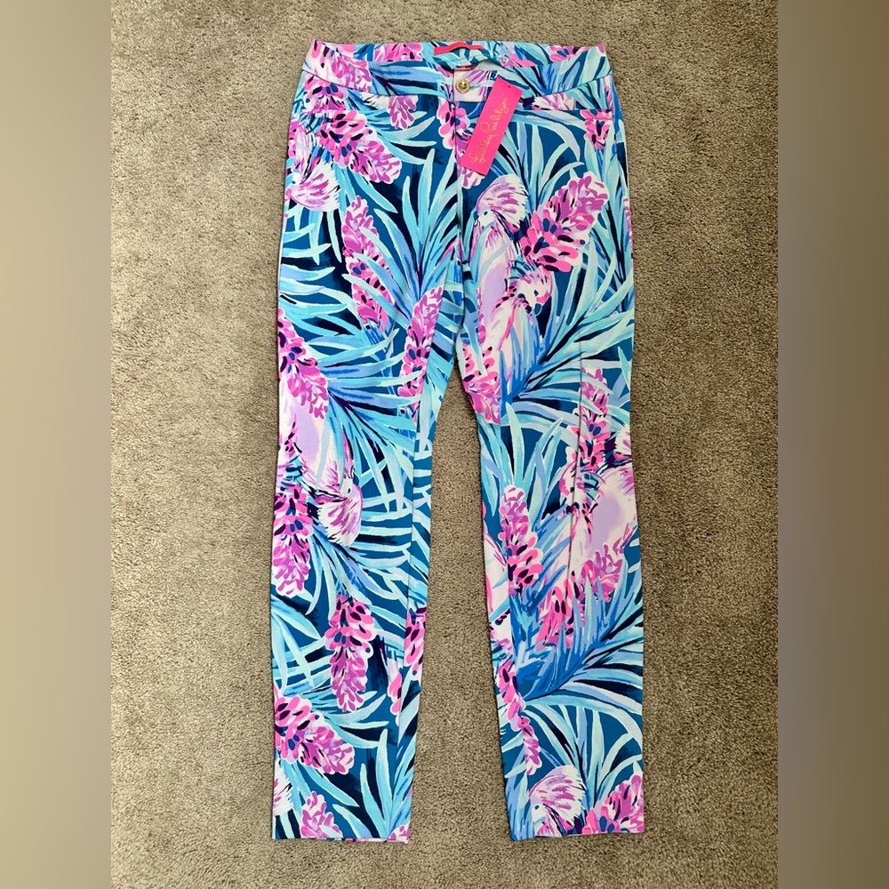 Lilly Pulitzer Kelly Knit Pants 💗🩵 Mr Peacock B Tweethearts